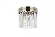 Elegant 1238F12PN/RC - Sydney 3 light polished nickel Flush Mount Clear Royal Cut Crystal