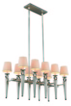 Elegant 1489G38VN - Olympia Collection Chandelier L:38 W:20 H:58 Lt:10 Vintage Nickel Finish Royal Cut Cl