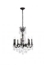 Elegant 9208D24DB-GT/RC - Rosalia 8 Light Dark Bronze Chandelier Golden Teak (Smoky) Royal Cut Crystal