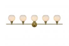 Elegant LD2327SG - Collier 5 Light Satin Gold and Frosted White Glass Wall Sconce