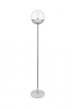 Elegant LD6149C - Eclipse 1 Light Chrome Floor Lamp With Clear Glass