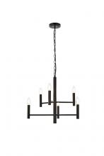 Elegant LD7060D22BK - Carmella 6 Lights Pendant in Black