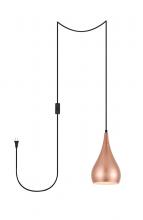 Elegant LDPG2001HG - Nora 1 Light Honey Gold Plug-in Pendant