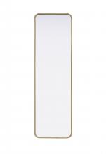 Elegant MR8A1860BRA - Contour Metal Rectangle Mirror 18x60 in Brass