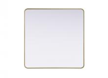 Elegant MR8A4242BRA - Contour Metal Square Mirror 42x42 in Brass