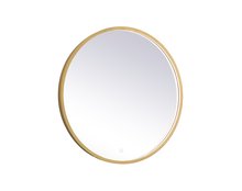 Elegant MRE6028BR - Pier 28 inch LED mirror with adjustable color temperature 3000K/4200K/6400K in brass