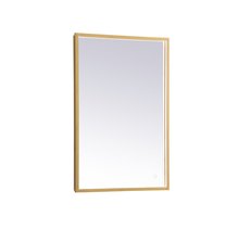 Elegant MRE61830BR - Pier 18x30 inch LED mirror with adjustable color temperature 3000K/4200K/6400K in brass