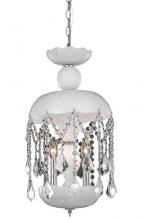 Elegant V7803D11WH/RC - Rococo 3 Light White Pendant White Royal Cut Crystal