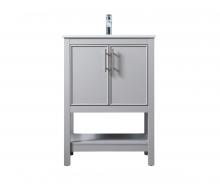 Elegant VF26624GR - 24 Inch SIngle Bathroom Vanity In Grey