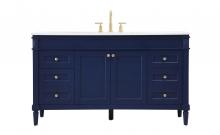 Elegant VF31860BL - 60 inch Single bathroom vanity in blue