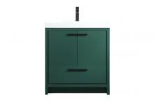 Elegant VF46030MGN - 30 Inch Single Bathroom Vanity in Green