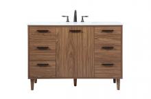 Elegant VF47048WB - 48 inch Single bathroom vanity in walnut brown