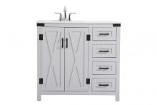 Elegant VF90236GR - 36 Inch Bathroom Vanity in Grey