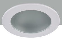 Elegant R3-409MW - 3" Shower Trim Frost glass with Matte White Trim ring