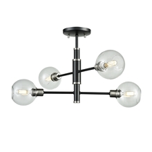DVI Lighting DVP20812SN+GR-CL - Ocean Drive 4 Light Large Semi-Flush Mount