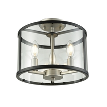 DVI Lighting DVP25411BN/GR-CL - Downtown 3 Light Semi-Flush Mount