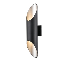 DVI Lighting DVP43072SS+BK - Brecon Outdoor Cylinder 24 Inch Sconce