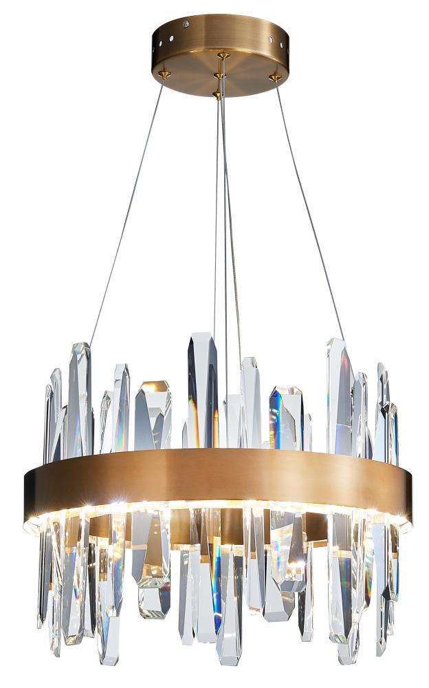 Stainless Steel & Crystal LED Chandelier