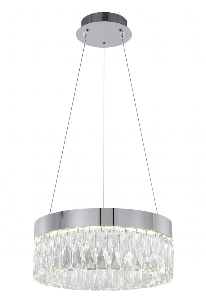 Stainless Steel & Crystal LED Chandelier