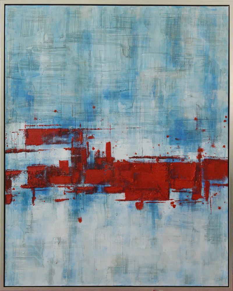 Blue & Red Art Painting