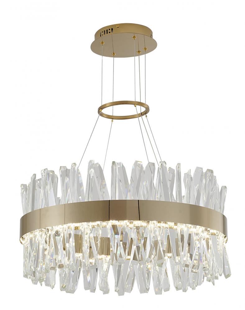 Stainless Steel & Crystal LED Chandelier