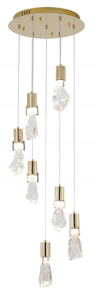 Stainless Steel & Crystal Chandelier