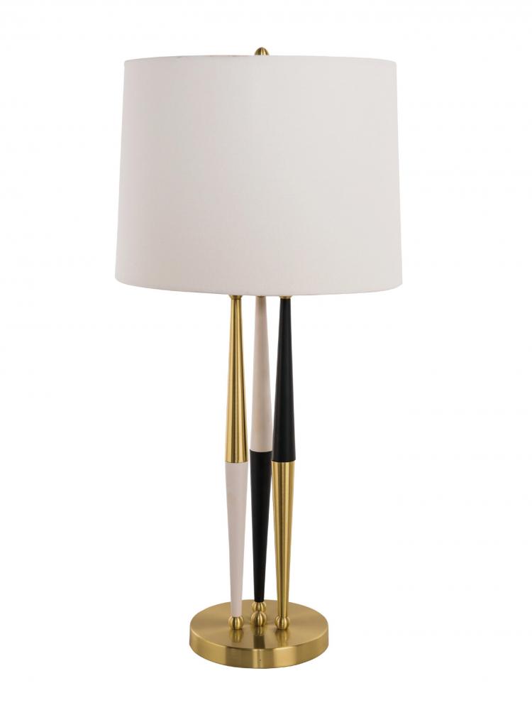 Gold, White, & Black Table Lamp