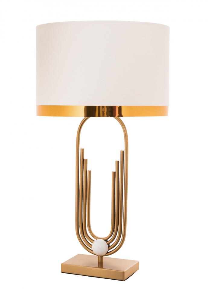 Gold & White Table Lamp