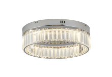 Bethel International Canada GL448FM16CH - 1-Light Chrome Dimmable LED Flush Mount With Clear Crystals