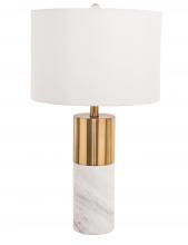 Bethel International Canada MTL02PQ-GD - Gold & white Table Lamp