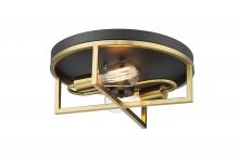 Bethel International Canada YS22130C14BGD - Black and Gold Flush Mount