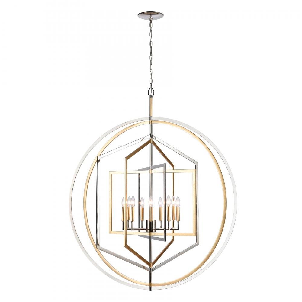 Geosphere 46'' Wide 9-Light Chandelier - Polished Nickel