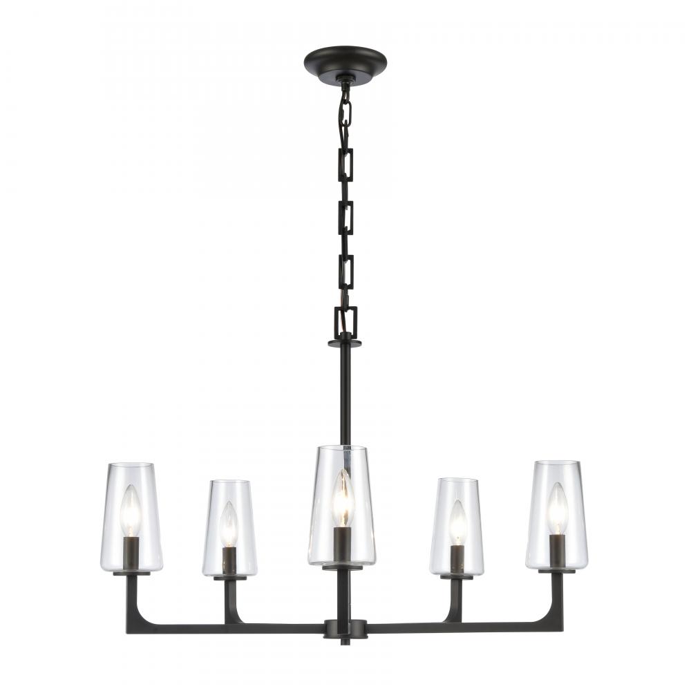 Fitzroy 28'' Wide 5-Light Chandelier - Matte Black