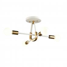 ELK Home 69314/4 - Sabine 20'' Wide 4-Light Semi Flush Mount - Textured White with Brushed Gold