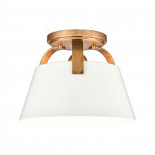 ELK Home 90190/1 - Jepson 9.5'' Wide 1-Light Semi Flush Mount - Matte White with Antique Gold